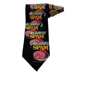 Hormel SPAM NeckTie Men’s Canned Ham 1996 Vintage Retro 100% Silk RARE